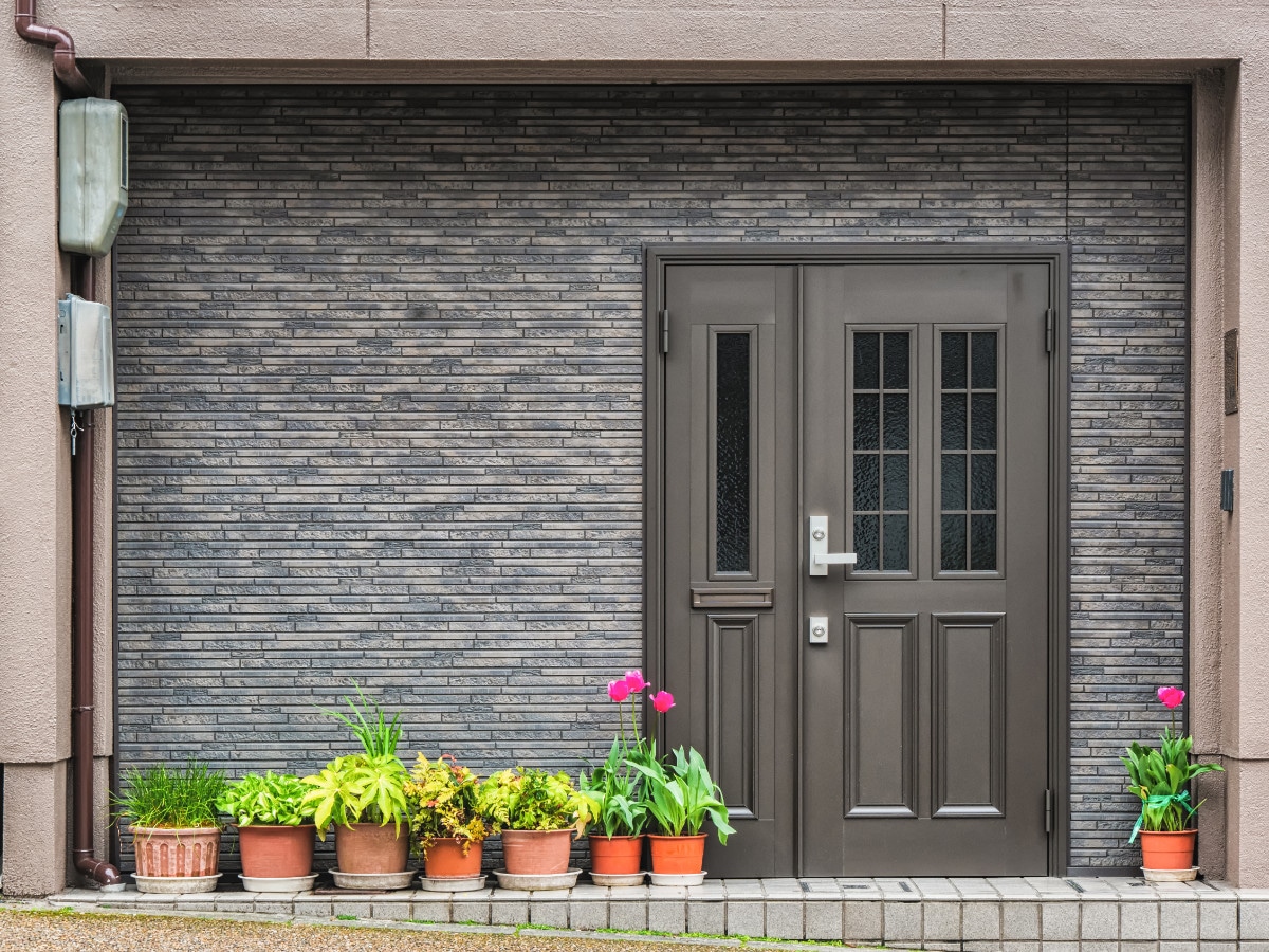 Gray front door